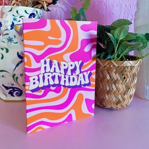 Groovy Happy Birthday Greeting Card image 1