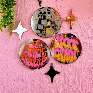 24" Red Disco Mirror Ball - Large Disco Ball With Hanging Swivel Ring