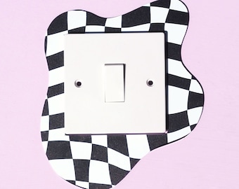Black & White Checkerboard Light Switch