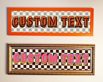 Custom Framed Rectangle Print - Sign Text