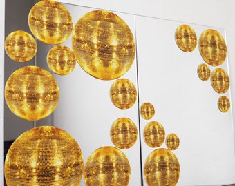 Gold Disco ball Vinyl Decal Sticker Pack