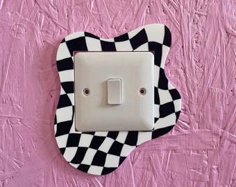 Black & White Checkerboard Light Switch