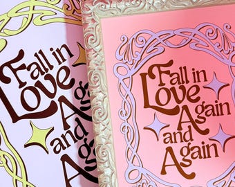 Fall in Love Again & Again Art/wall Decor/print - Lilac - Etsy Canada