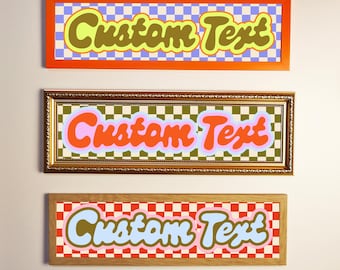 Custom Framed Rectangle Print - Groovy Text