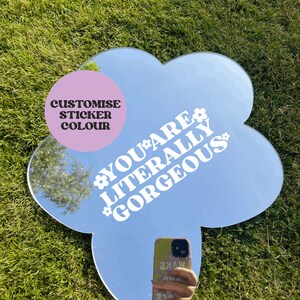 You Are Literally Gorgeous Mirror Vinyl Sticker Customise Colour image 2