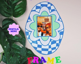 Cadre magnétique oeuf floral bleu