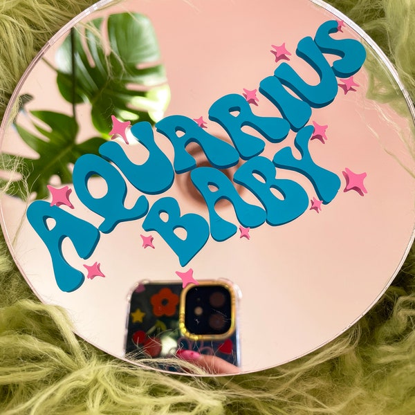 Aquarius Horoscope/Star Sign Mini Disc Mirror