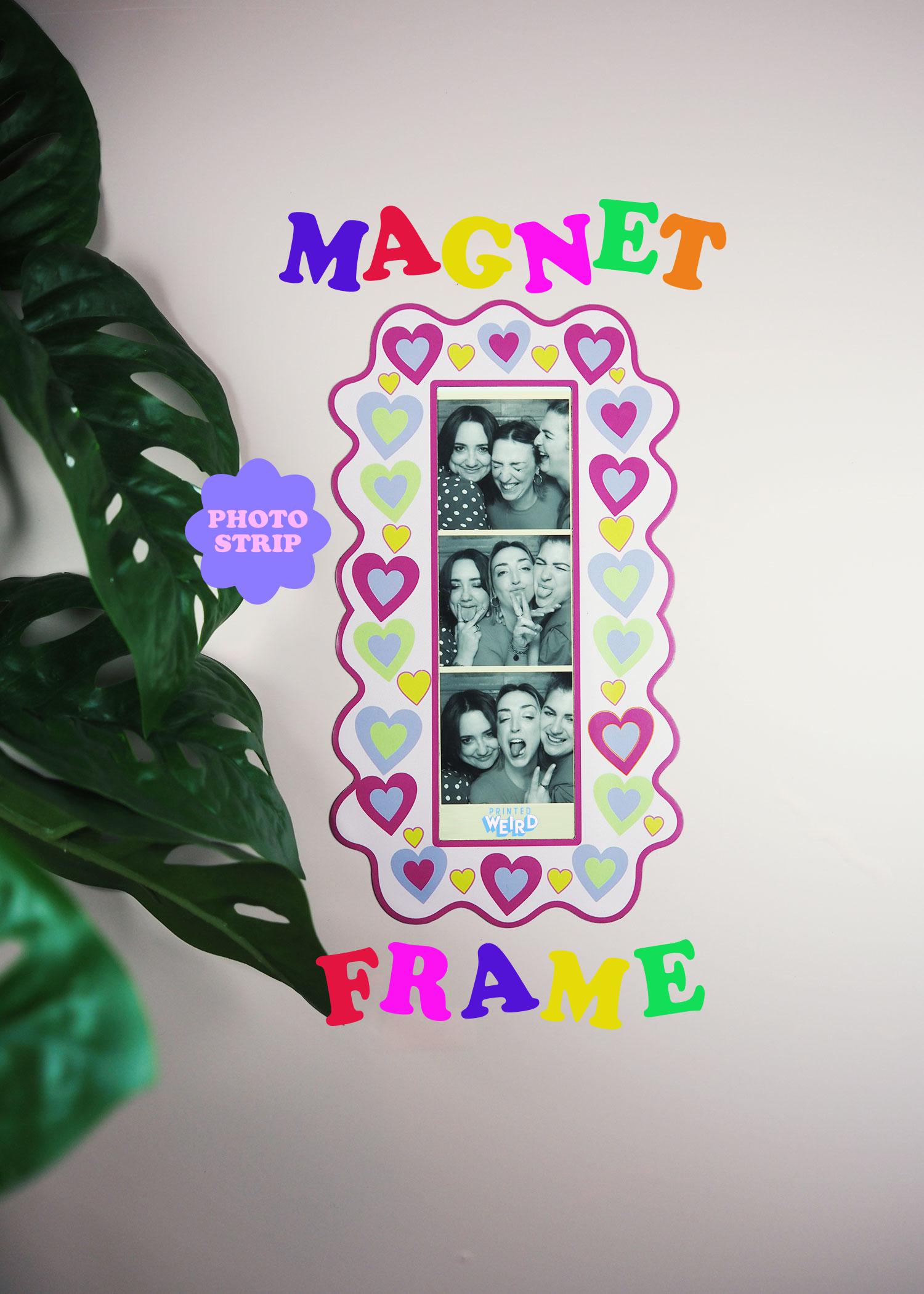 Photo Booth Strip Magnetic Frame - Retro Hearts - Etsy