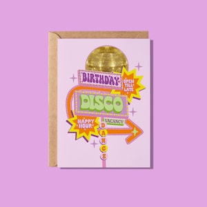 Cartão de felicitações de aniversário Disco Vegas