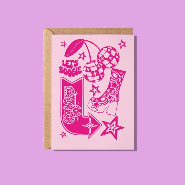 Let's Boogie Disco Queen Greeting Card