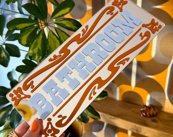 Bathroom Classic Mirror Sign - Silver