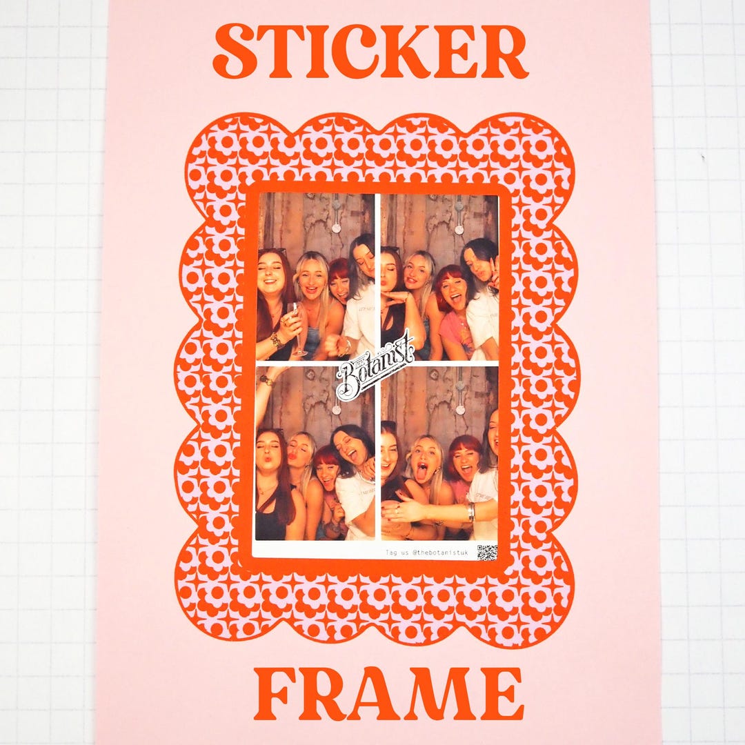 6x4 Sticker Frame - Orange & Pink - Etsy