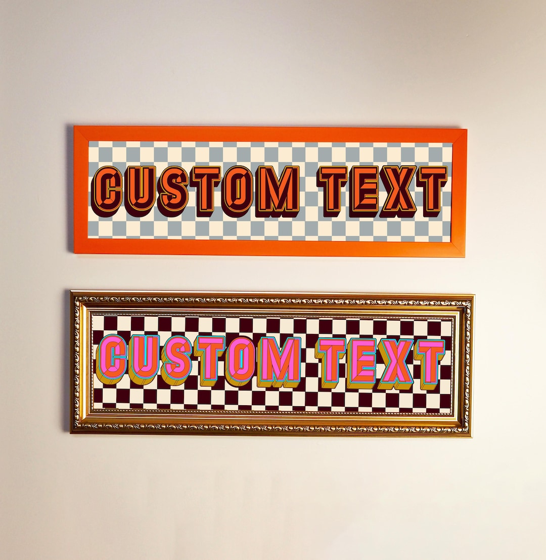 Custom Framed Rectangle Print - Sign Text - Etsy UK