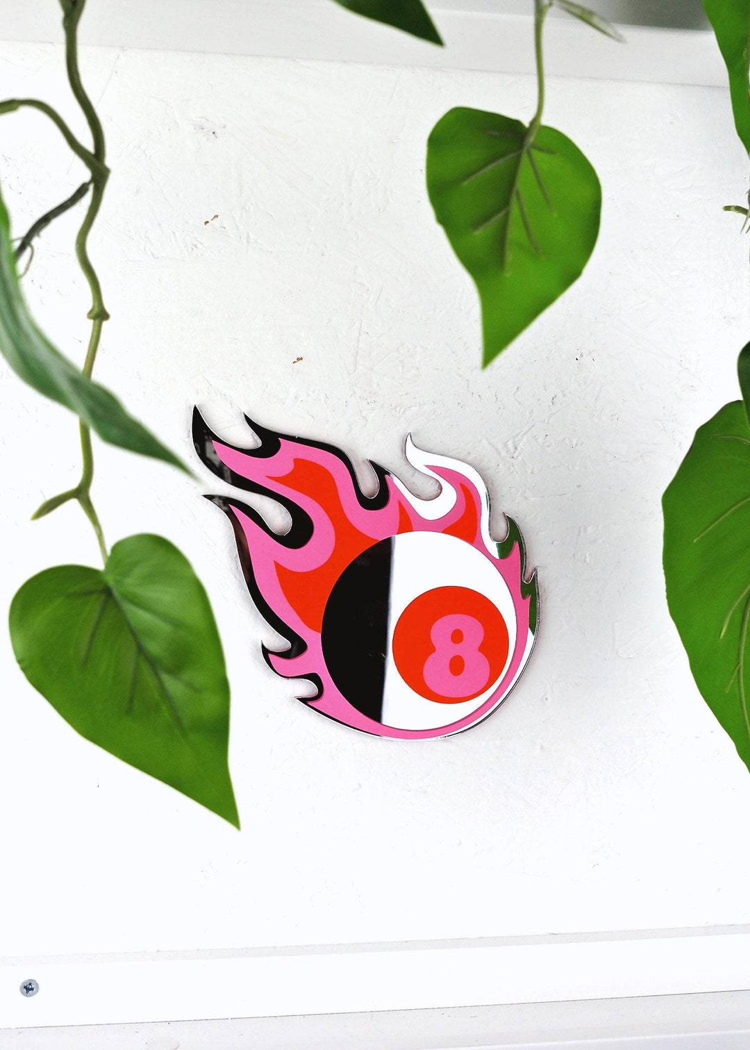 Flaming Eight Ball Mirror - Etsy