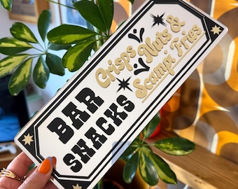 Bar Snacks Classic Mirror Sign