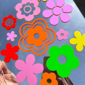 Rainbow Flower Stickers - 2x Sizes