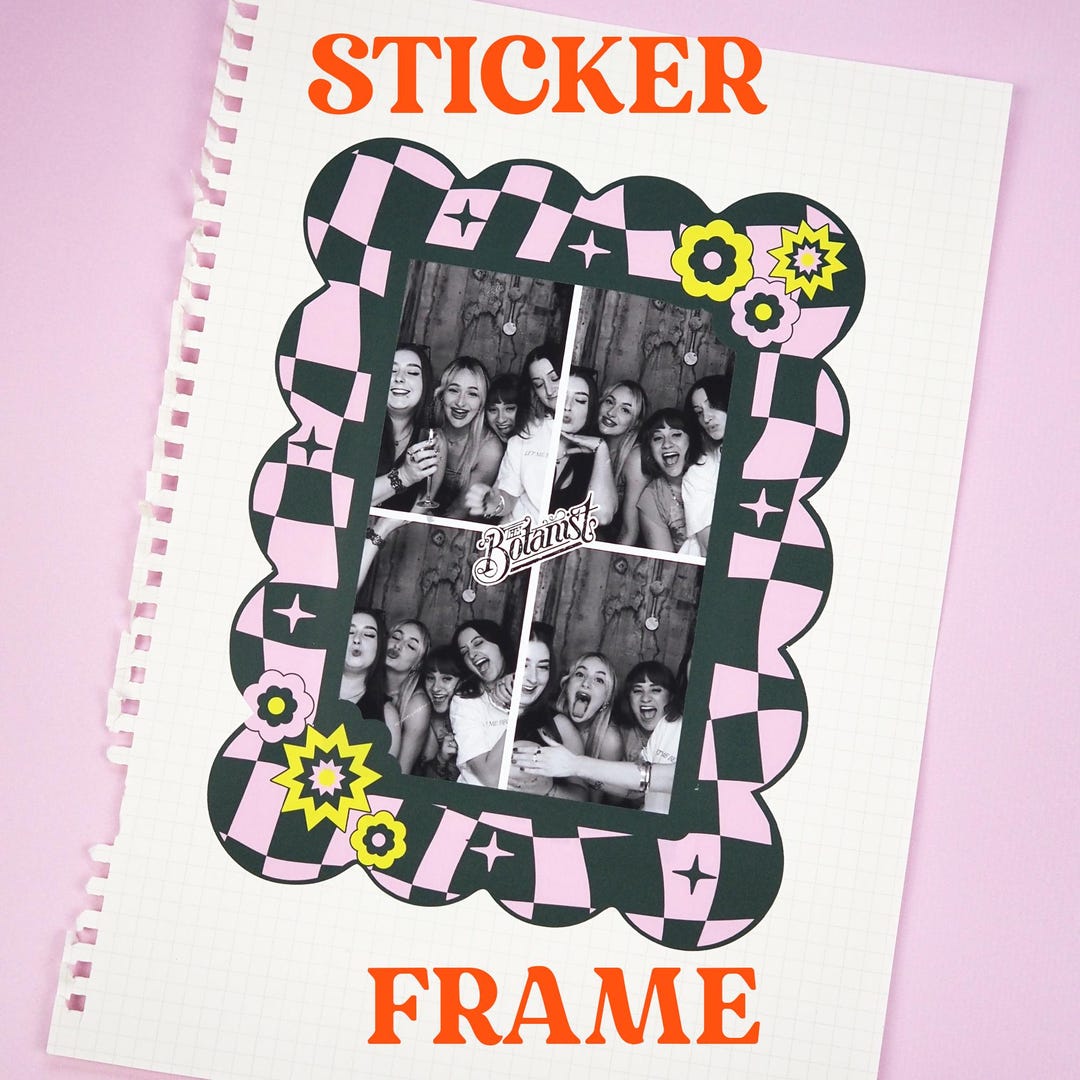 6x4 Sticker Frame - Checkerboard Flower - Etsy
