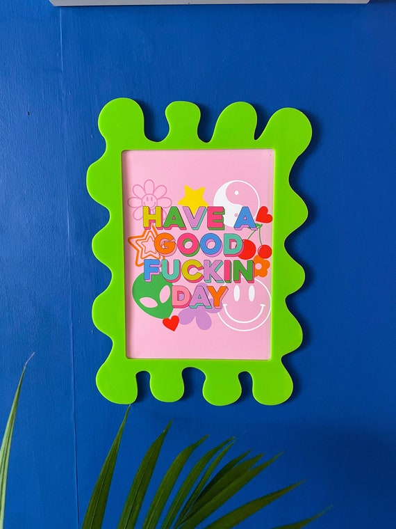 Lime Wall Print Blobby Frame  Free Print Included - Etsy