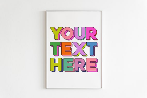 Custom/personalised Text Wall Print I Art Wall Wall I Decor Etsy - 31