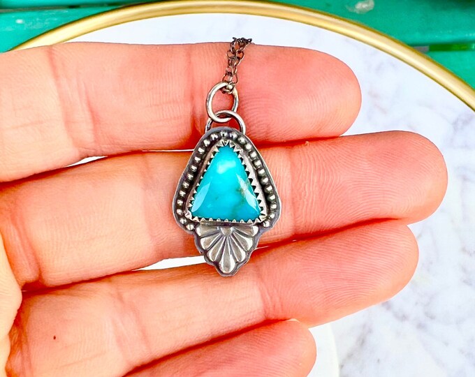 Small Turquoise Necklace, Delicate Turquoise Necklace, Tiny Turquoise