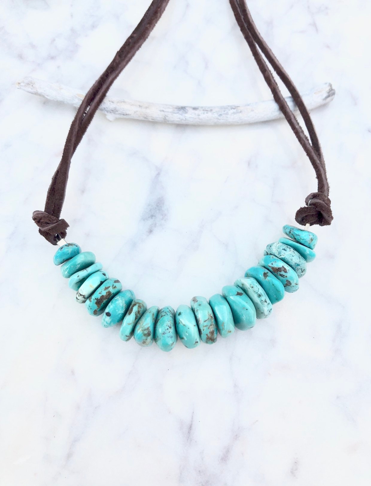 Turquoise beaded necklace beaded turquoise necklace natural | Etsy