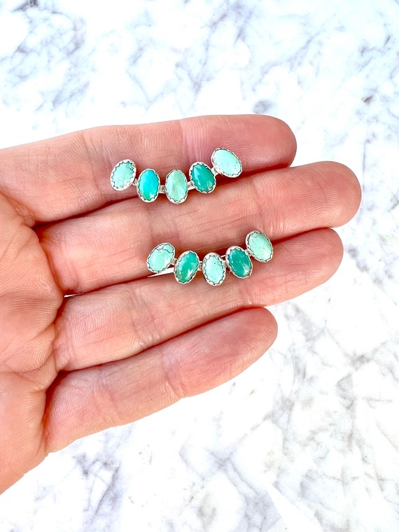 Turquoise ear store climber earrings