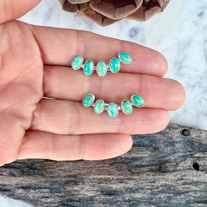 Turquoise ear climber, turquoise ear jacket, turquoise ear crawler, turquoise studs, unique ear jacket, turquoise earrings