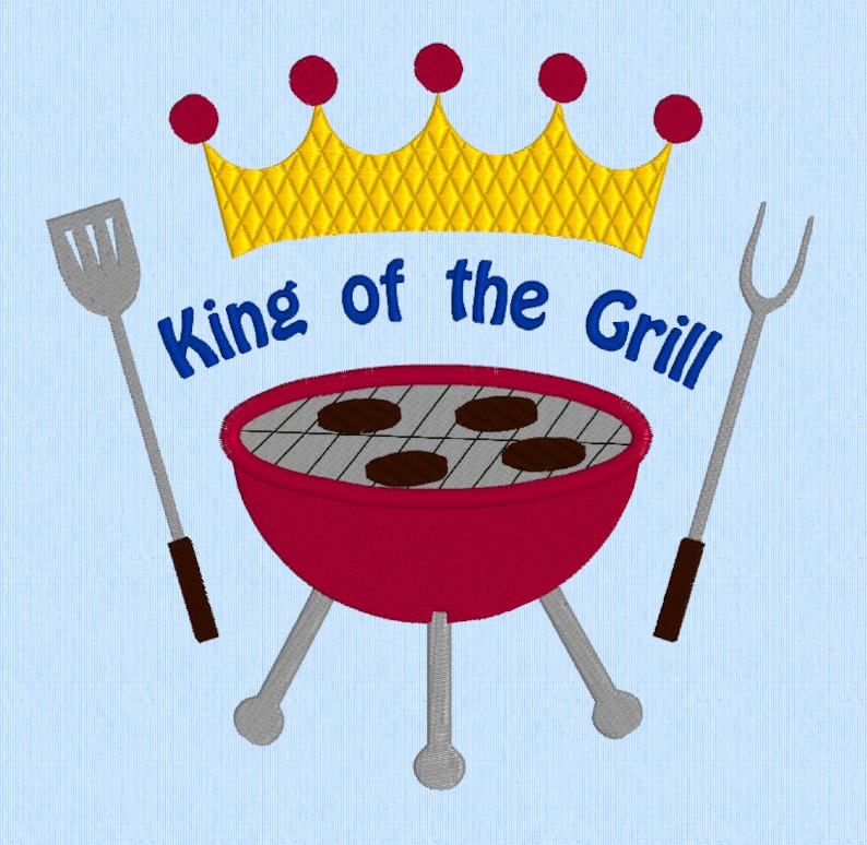 King of the grill machine embroidery design  etsy