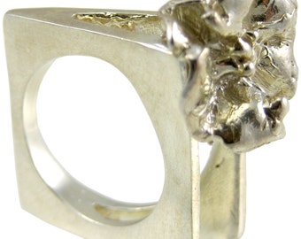 Man vs Nature I, caste, handmade, sterling silver
