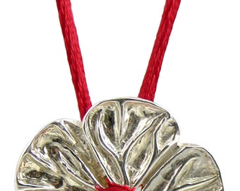 Wild Geranium, caste, handmade, sterling silver