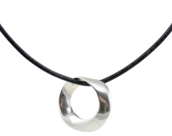 Right handed mobius, caste, handmade, sterling silver