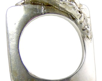 Man vs Nature IV, caste, handmade, sterling silver