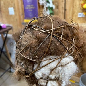 Alpaca Nesting Balls -Handmade in the USA - Hummingbird Nesting Houses - Bird Nest For Outdoor - Bird Nesting Station - Alpaca Hair - Nest