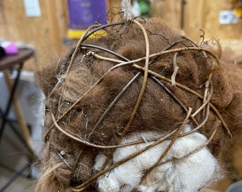 Alpaca Nesting Balls -Handmade in the USA - Hummingbird Nesting Houses - Bird Nest For Outdoor - Bird Nesting Station - Alpaca Hair - Nest