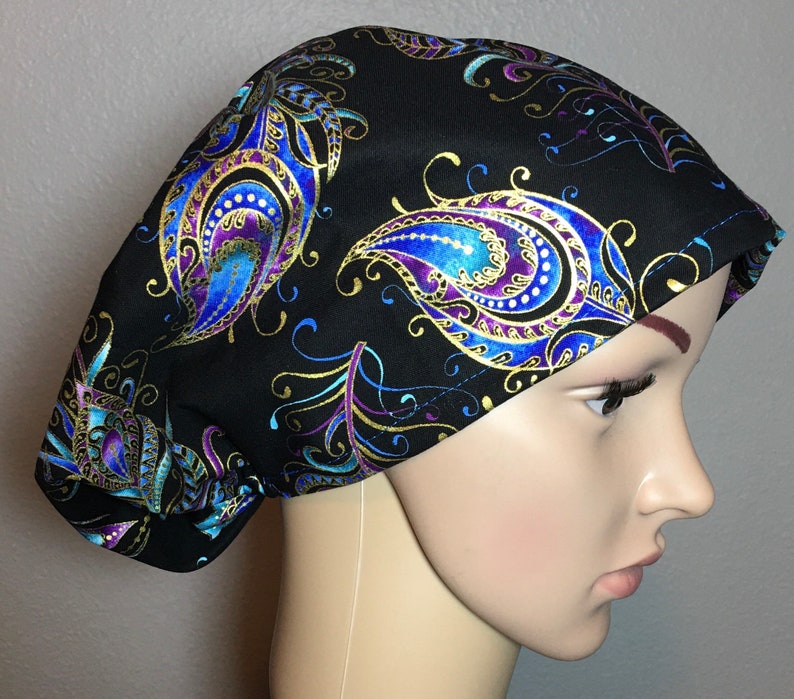 feathers scrub hat Peacock Euro Pixie