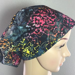 Multi color, scrub hat, charcoal, Pink, yellow, nurses gifts, lab tech hat, chemo cap, fall hat, euro pixie, adjustable