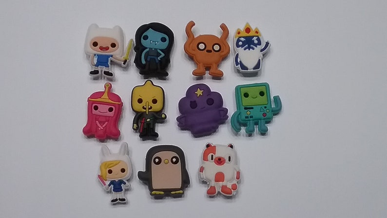 All 11 Pieces Adventure Time PVC Rubber Shoe Charms for Crocs Cupcake Toppers Party Favors! 