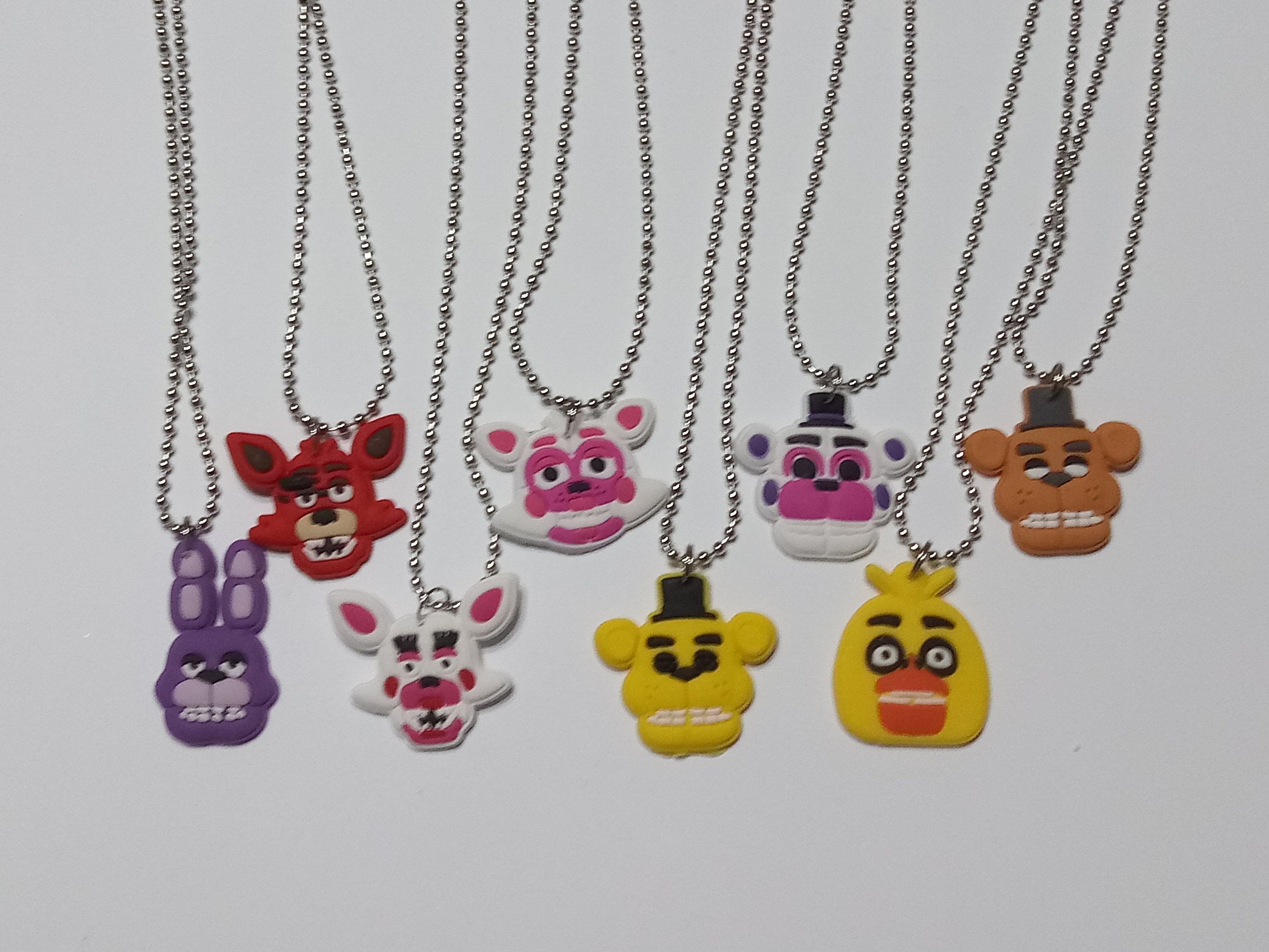 12 FNAF B/P MEDALS NECKLACES, birthday party favors FIVE NIGHTS AT FREDDY'S
