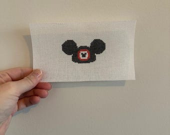 Mickey Ears Needlepoint Canvas - Mickey Mouse Hat Ears - Disney Inspired Needlepoint Canvas - Beginner Needlepoint Canvas