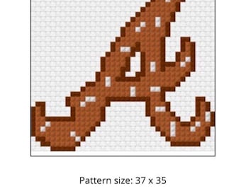 Atlanta Braves Pretzel Needlepoint Canvas – Beginner Baseball Ornament