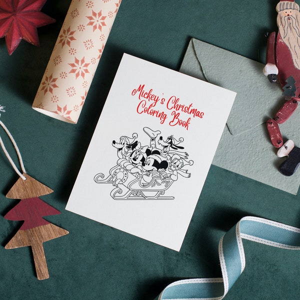 11 Pages of Mickey Mouse Christmas Coloring Book - Printable PDF Coloring Book Minnie Mouse Coloring - Mickey and Friends Printable