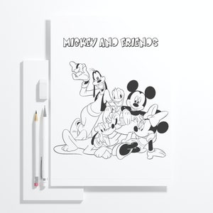 20  Pages of Mickey Mouse Coloring Book - Printable PDF Coloring Book Minnie Mouse Coloring - Mickey and Friends Printable