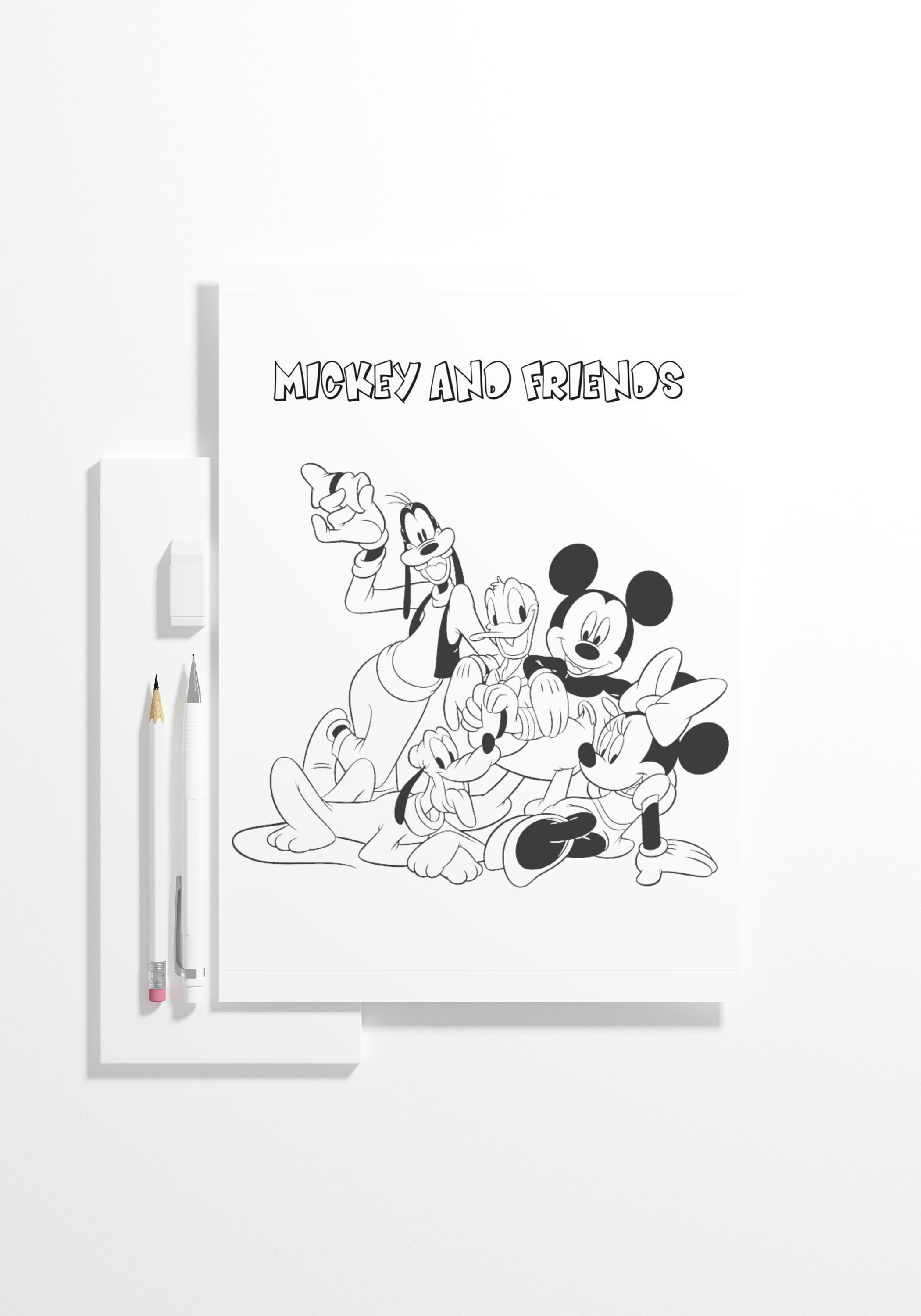 20  Pages of Mickey Mouse Coloring Book - Printable PDF Coloring Book Minnie Mouse Coloring - Mickey and Friends Printable
