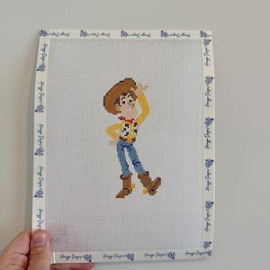 Woody Toy Story Needlepoint Canvas - Handpainted Disney Needlepoint - Pixar Disney - Toy Story Needlepoint - Woody bild 1