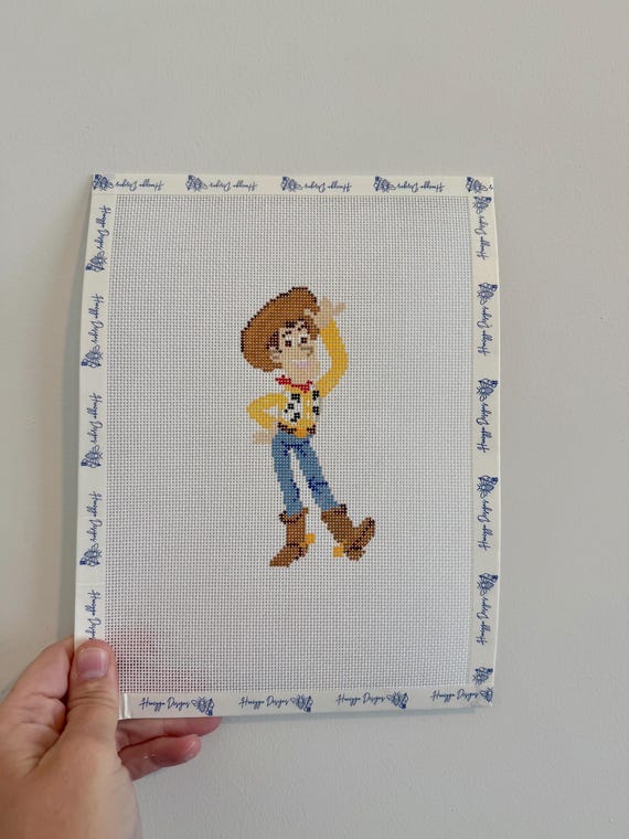 Woody Toy Story Needlepoint Canvas  -  Handpainted Disney Needlepoint -  Pixar Disney - Toy Story Needlepoint - Woody