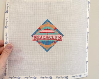 Beach Club Disney World Resort Hotel - Disney Needlepoint - Handpainted Needlepoint Canvas