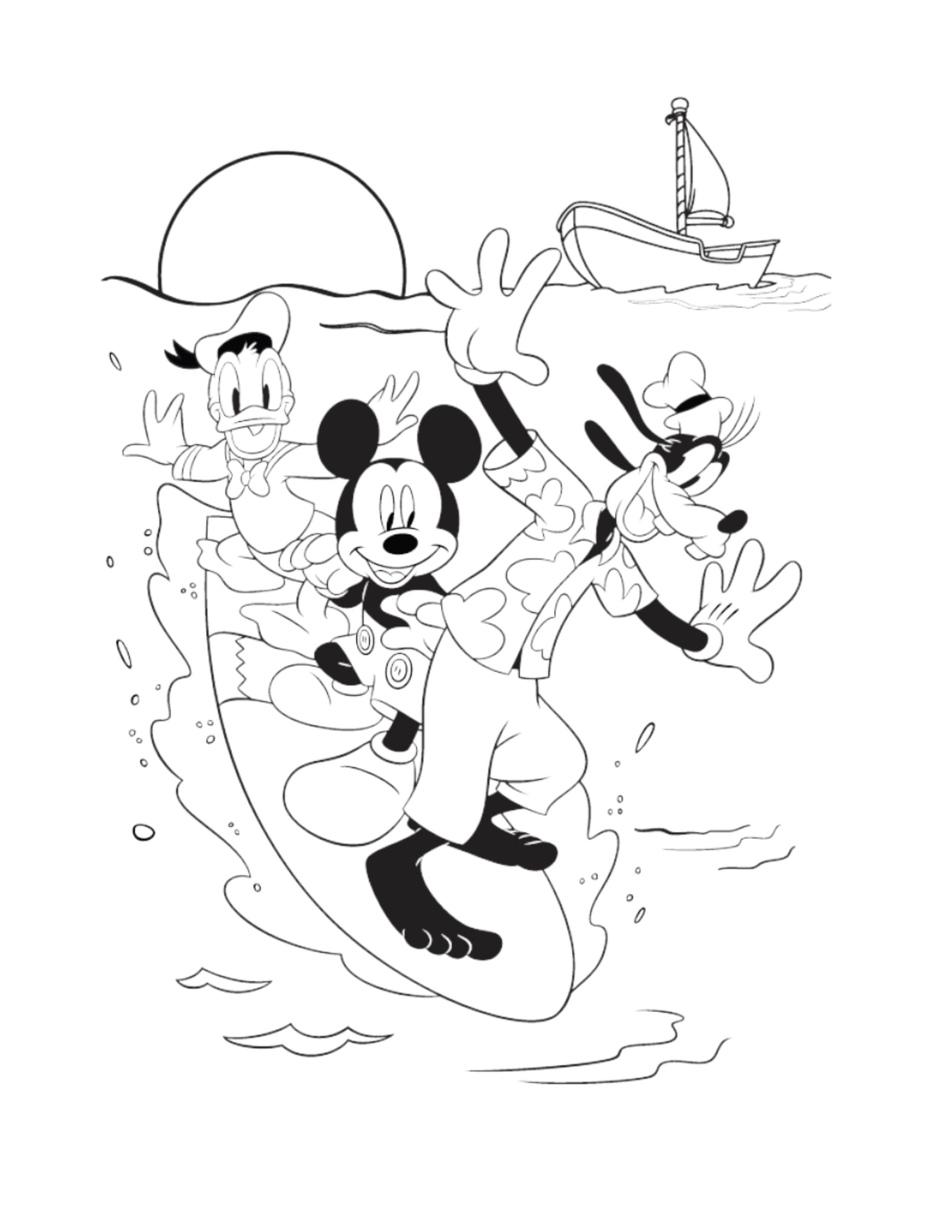 Mickey Mouse And Pluto Coloring Pages