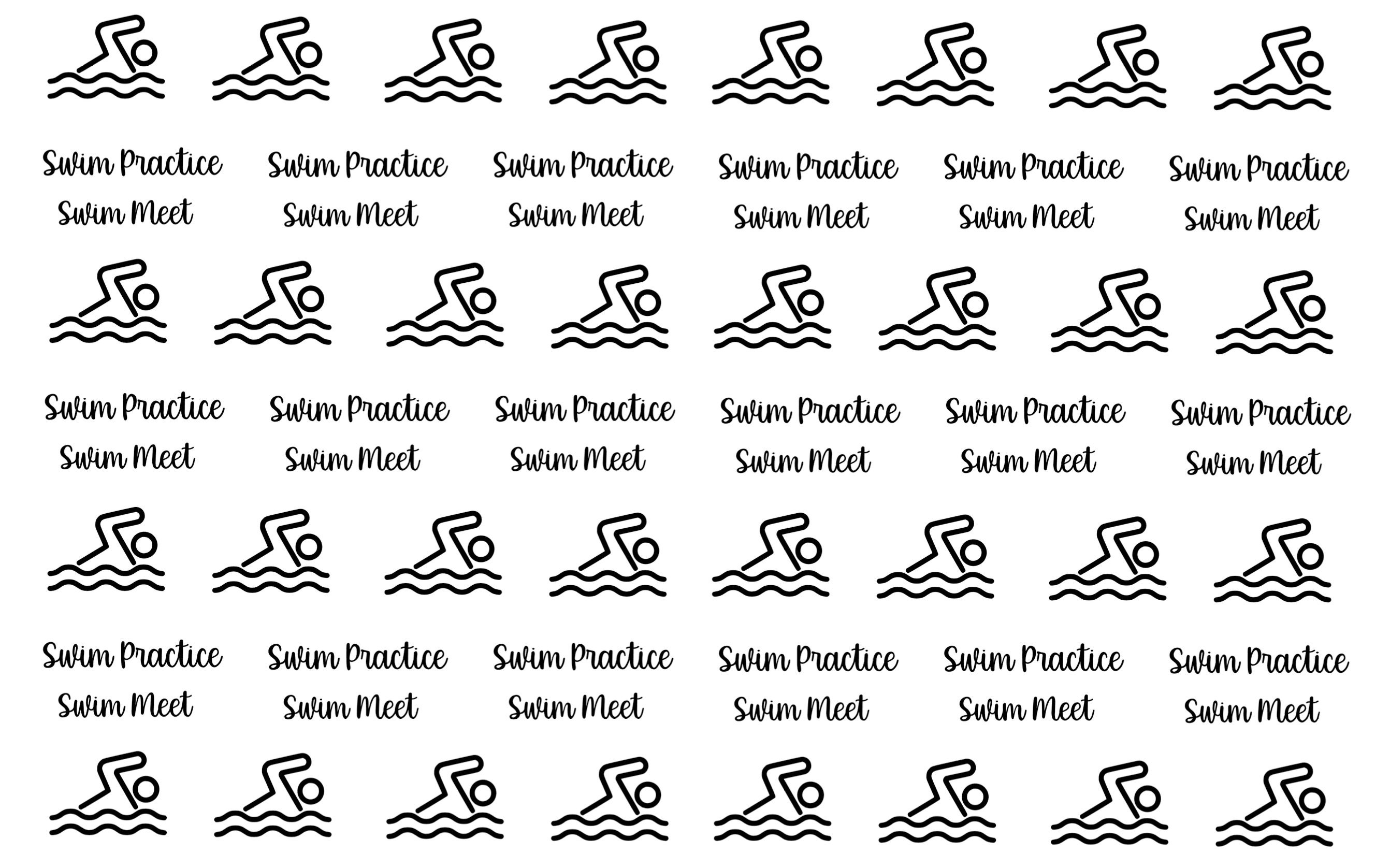 Swim Practice Stickers Swimming Practice Swim Meet Etsy