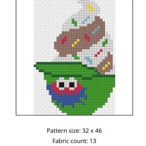 Phillies Phanatic Needlepoint Canvas – Beginner Baseball Ornament - Baseball Hat with Ice Cream