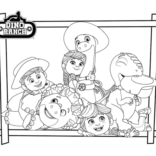 20 Pages of Dino Ranch Coloring Book - Printable PDF Coloring Book Dino Ranch Coloring - Dino Ranch Printable